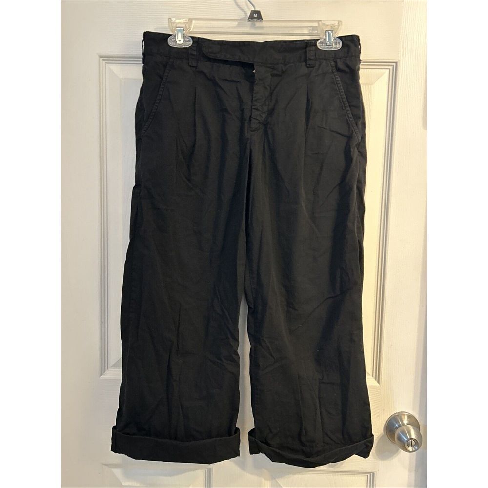 Vince Pants Womens 6‎ Black Capri Classic Career Minimal Everyday Cotton